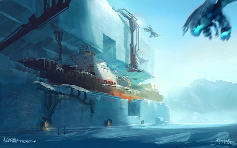 Концепт арты корабля "Борей" из отменённого третьего эпизода Half-Lif… — OldGamesClub · Стрекоза