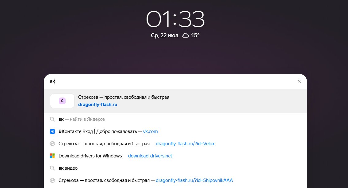 ЕСЛИ Я ПИШУ ВК В ПОИСКЕ И НАЖИМАЮ ENTER ТО МЕНЯ ПЕРЕКИДЫВАЕТ НА СТРЕК… — Velox · Стрекоза