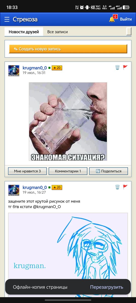 у меня случайно открылась копия сайта которую я давно зачем то сделал… — krugman0_0 · Стрекоза
